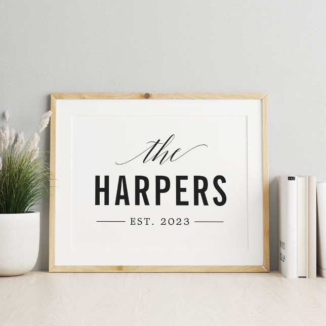 Poster Nome Personalizado da Família Ano Estabelecido Imp (Criador carregado)