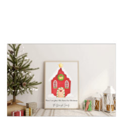 Poster Nome Personalizado da Família Casa de Natal Art Im