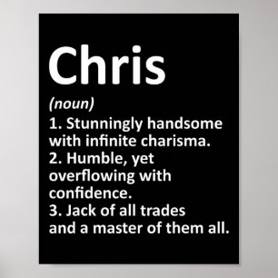 Poster Nome Personalizado de Chris Definition Noite Engra