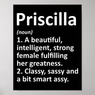 Poster Nome Personalizado de Definição Priscilla Engraçad