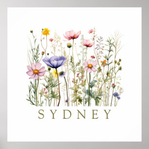 Poster Nome Personalizado de Flor Selvagem