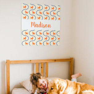 Pôster Nome Personalizado de Golden Retriever Decoração d