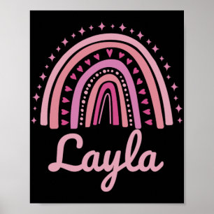 Poster Nome Personalizado Divertido Mulheres Rosa Arco-ír