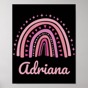 Poster Nome Personalizado Divertido Mulheres Rosa Arco-ír