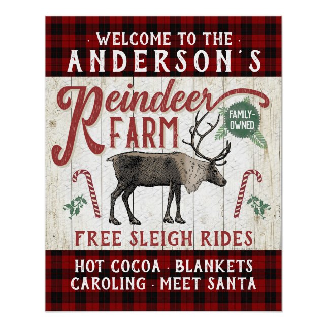 Pôster Nome Personalizado Do Farmhouse Da Fazenda Rustic  (Frente)