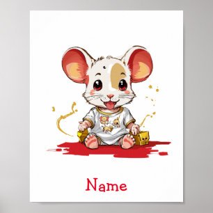 Poster Nome Personalizado do Rato Bebê
