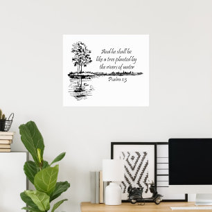 Poster Nome Personalizado Encorajador Escritura Salmo 1:3