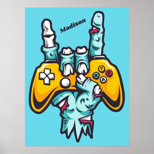 Poster Nome personalizado Gamer Zombie (Frente)