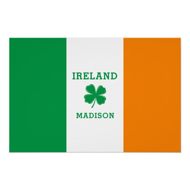 Pôster Nome Personalizado Irlanda (Frente)