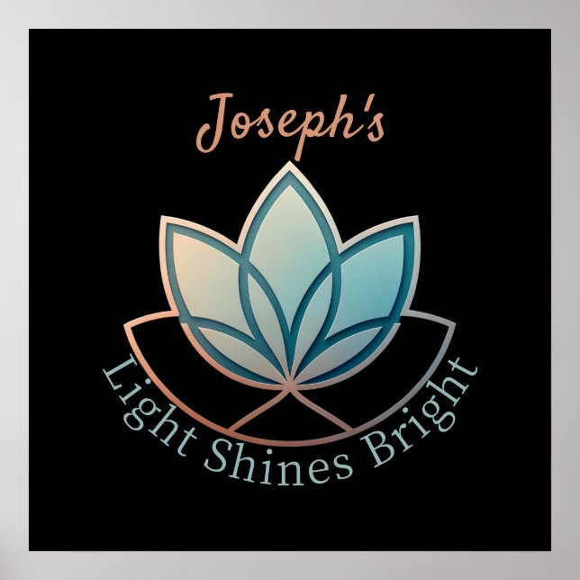 Poster Nome Personalizado Lotus - [NAME] Brilho Leve (Frente)