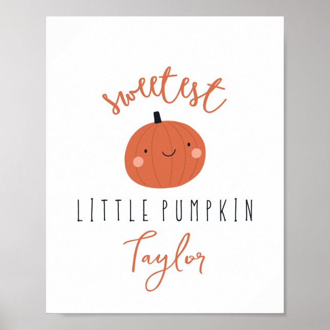 Poster nome personalizado mais doce de abóbora (Frente)