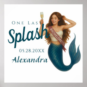 Poster Nome Personalizado Mermaid Bachelorette