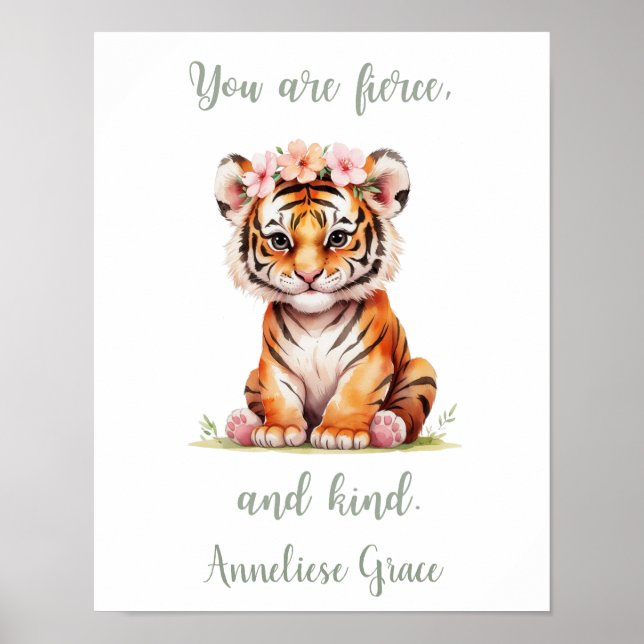 Poster Nome Personalizado O Enfermeiro Safari Tiger Posit (Frente)