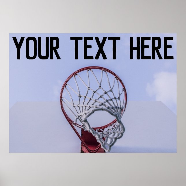 Poster Nome Personalizado ou Texto do Jogador de Basquete (Frente)