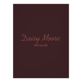 Pôster Nome personalizado simples e marrom