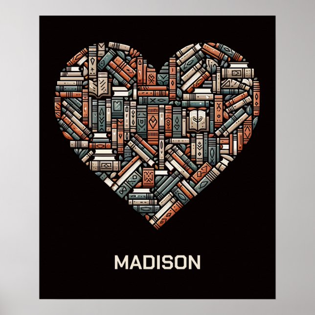 Poster Nome Personalizado / Sobreposição do Livro de Text (Frente)