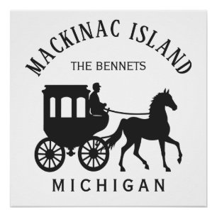 Pôster Nome Personalizado, Texto e Cor Mackinac Island