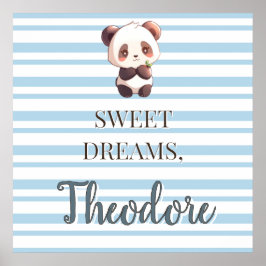 Poster Nome Personalizado Urso Panda Berçário