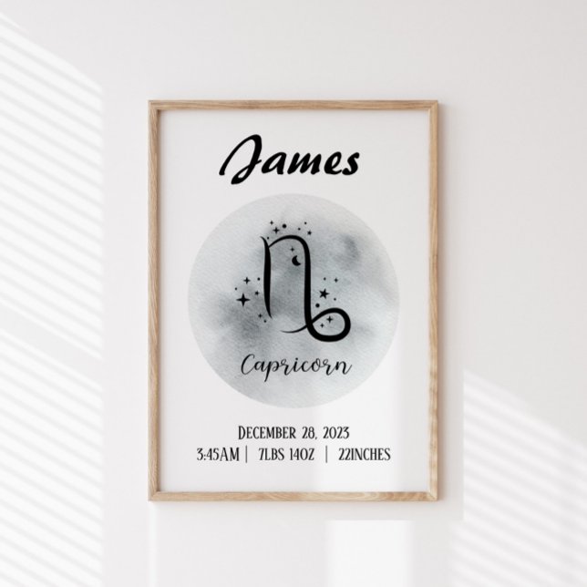 Pôster Nome personalizado Zodiac personalizado do Caprico (Criador carregado)