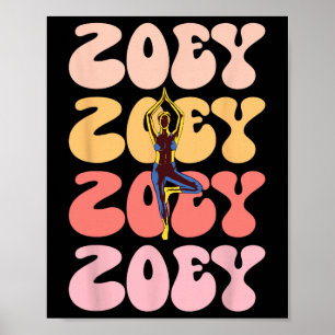 Poster Nome retrô Zoey Hobby Yoga