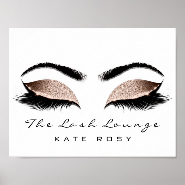 Pôster Nome rosa Makeup Artist Beauty Studio Lashes (Frente)