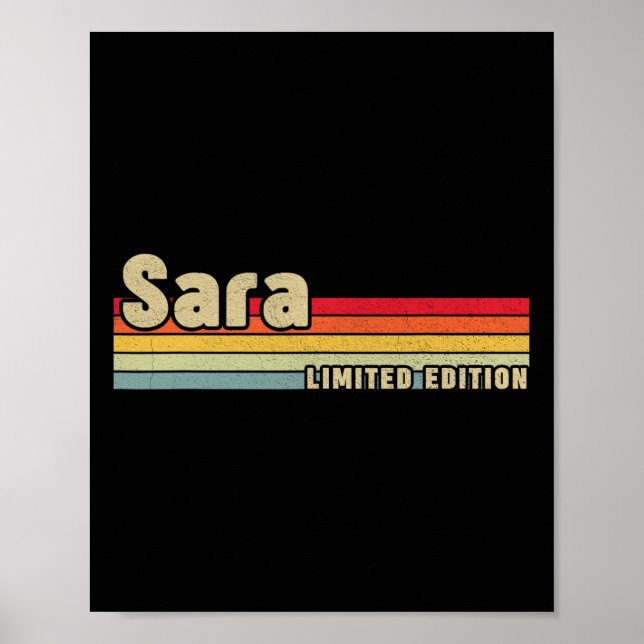 Poster Nome Sara Presente Personalizado Aniversário Diver (Frente)