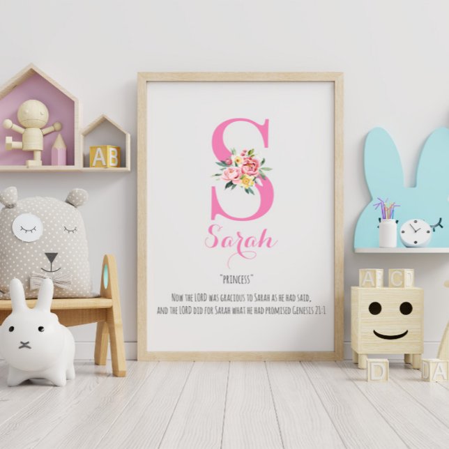 Poster Nome Significa Monograma Aquarela Flor (Criador carregado)