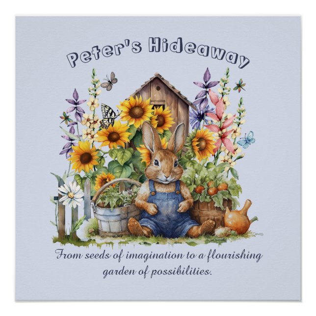 Pôster Nome Texto Dizendo Jardim de Flores Girassóis Coel (Frente)