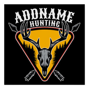 Pôster NOMES ADD Caçador de Elk Caveira Grandes Caçadores