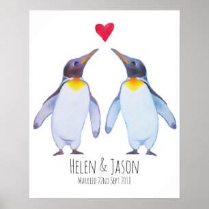 Poster Nomes do costume do pinguim que Wedding a arte da