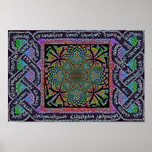 Poster Nomes hebreus cristãos celtas do nó de YHWH