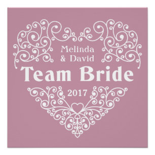 Pôster Nomes personalizados do Team Bride e poster de cas