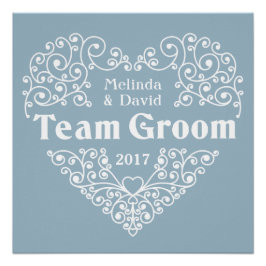 Pôster Nomes personalizados do Team Groom e poster de cas