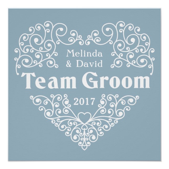 Pôster Nomes personalizados do Team Groom e poster de cas (Frente)