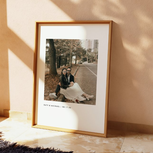 Poster Nomes Personalizados Foto Casal Moderno Minimalist (Criador carregado)