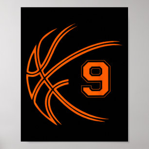 Poster Nono Aniversário Basquete Nove Anos Rapazes De 9 A