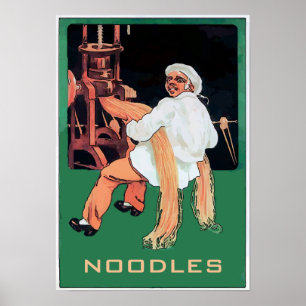 Poster NOODLES, Pasta Man and Machine, edite texto