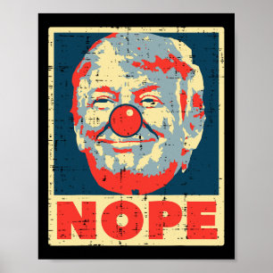 Poster Nope Anti Trump Palhaço Vintage Impeach No Don