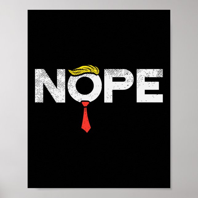 Poster Nope Anti-Trump Red Tie Wig Stop Donald Trump Funn (Frente)