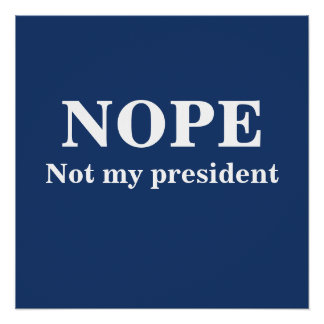 Pôster NOPE Not my president customizable
