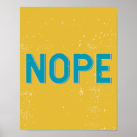 NOPE - Tipografia em relevo em amarelo e azul