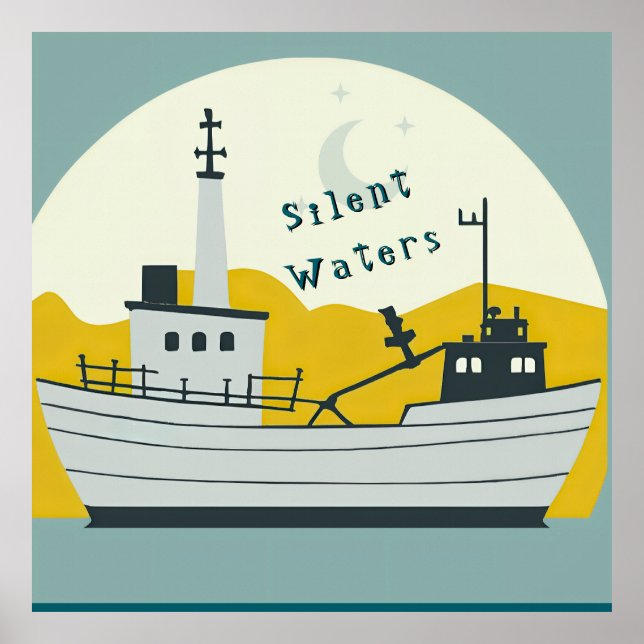 Poster Nordic Moon Boat  (Frente)