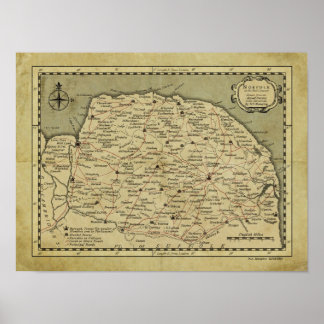 Poster Norfolk do século XVIII