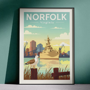 Poster Norfolk Virginia Antiga