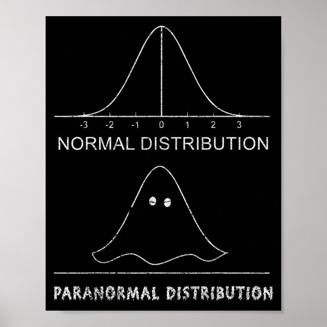 Poster Normal Paranormal Distribution Funny Math Ghost Ha (Frente)
