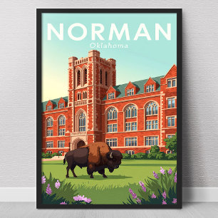 Poster Norman Oklahoma Antigo