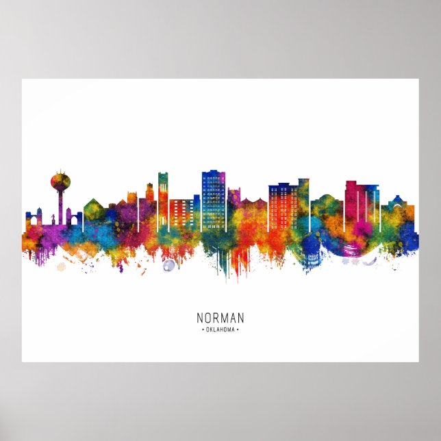 Poster Norman Oklahoma Skyline (Frente)