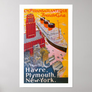 Poster Normandie no porto de New York
