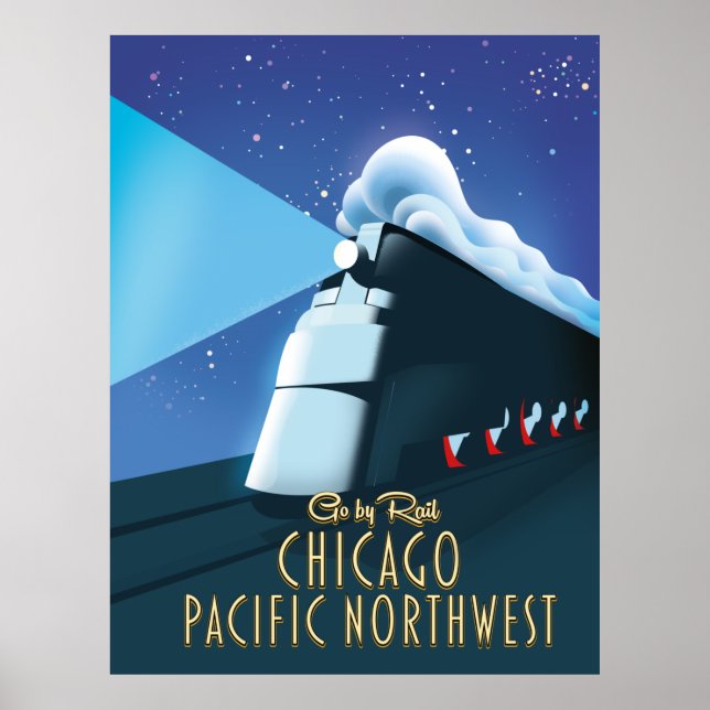 Poster Noroeste do Pacífico de Chicago (Frente)
