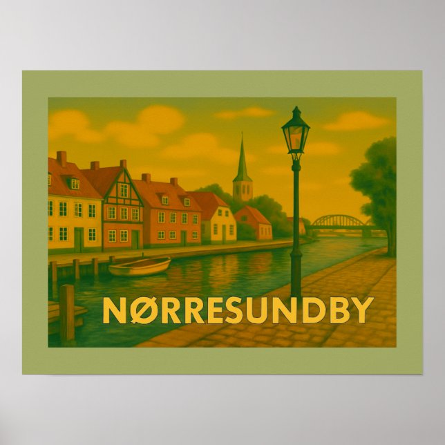 Poster Nørresundby Denmark Bridge (Frente)